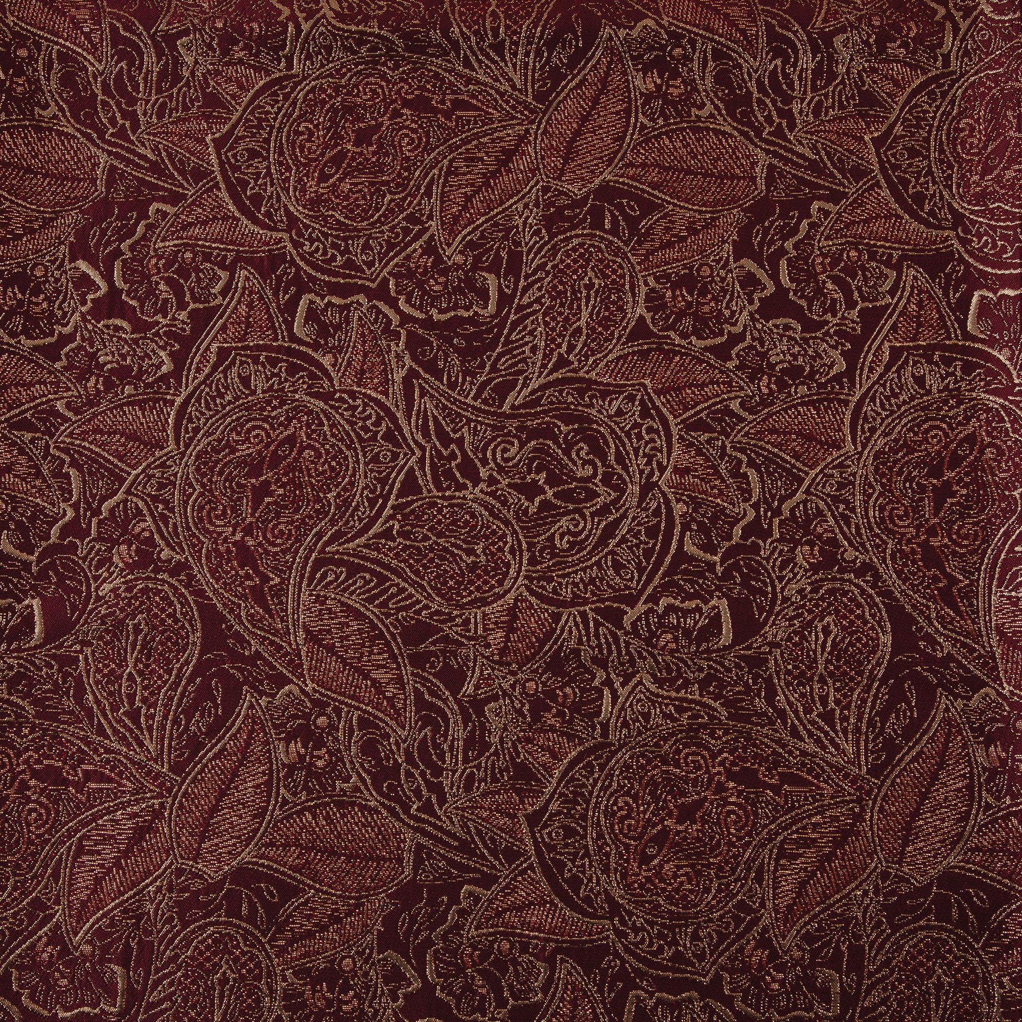 Byzantine Brocade Fabric, Metallic Burgundy