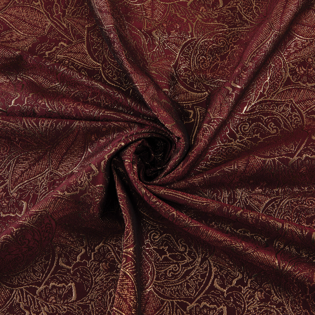 Burgundy Gold Silk Brocade Trims JV-1486 Fabric main image 0