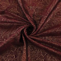 Byzantine Brocade Fabric, Metallic Burgundy