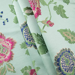 4 Seasons French Brocade Fabric, Floral, Mint