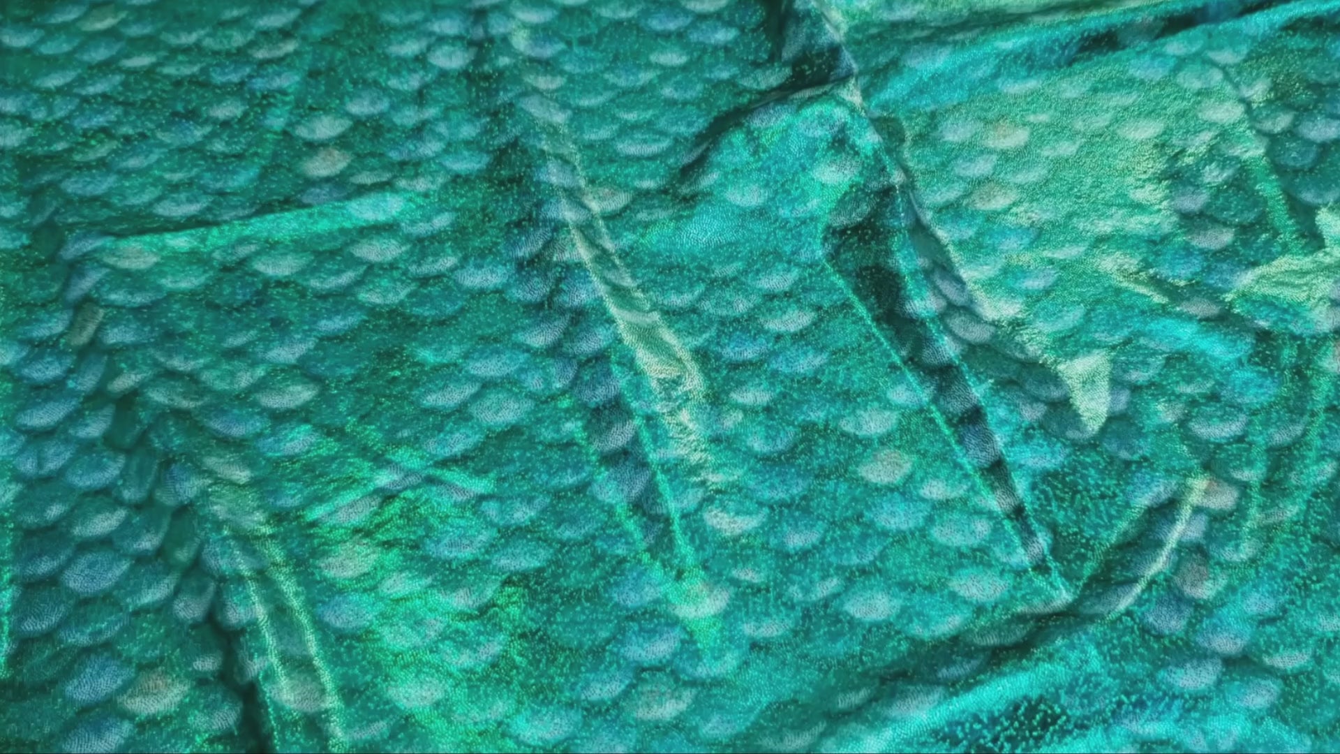 Stretch Fabric, Holographic Mermaid Scales, Emerald
