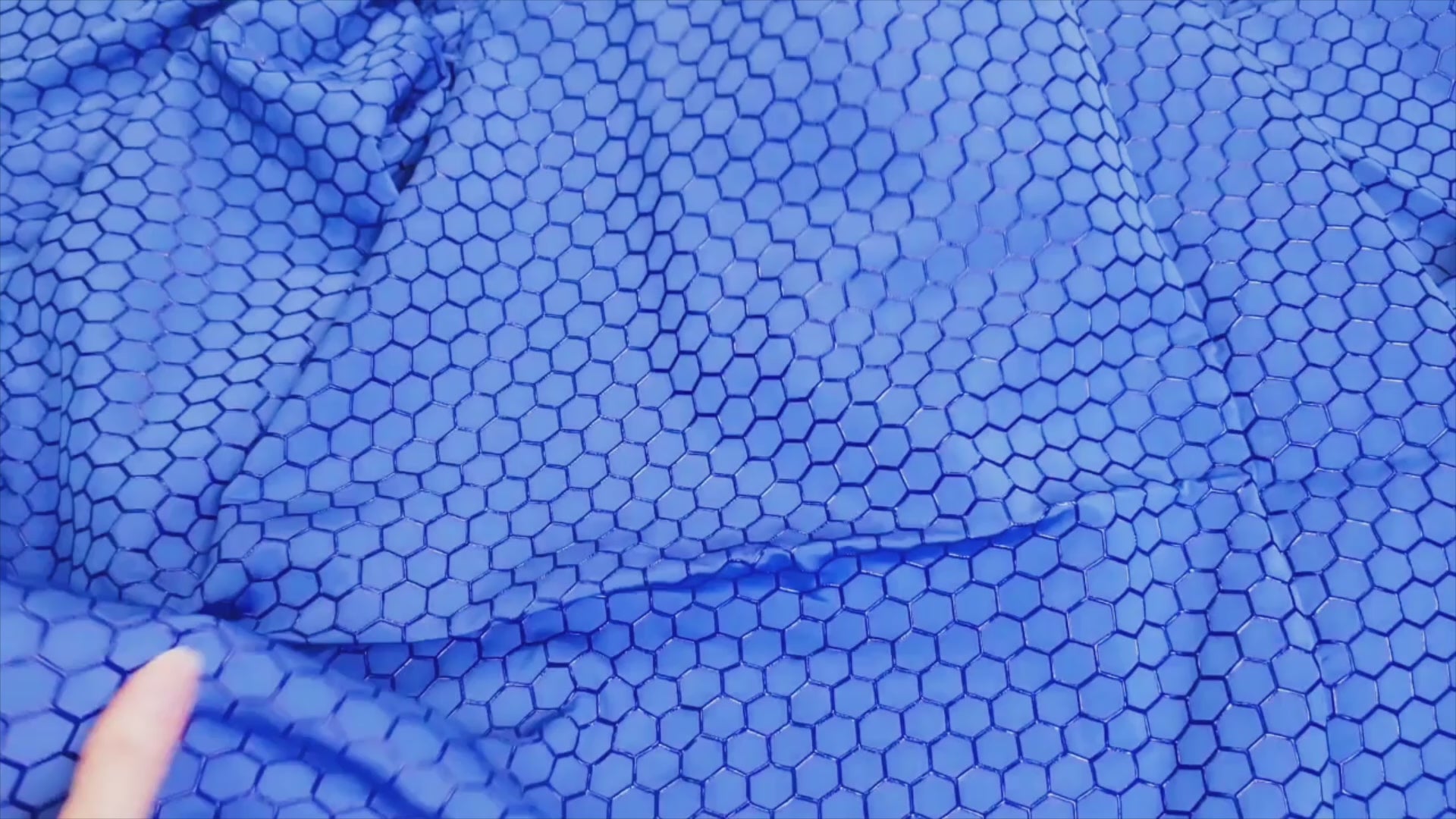 4-Way Stretch Fabric, Raised Honeycomb Print, Royal Blue