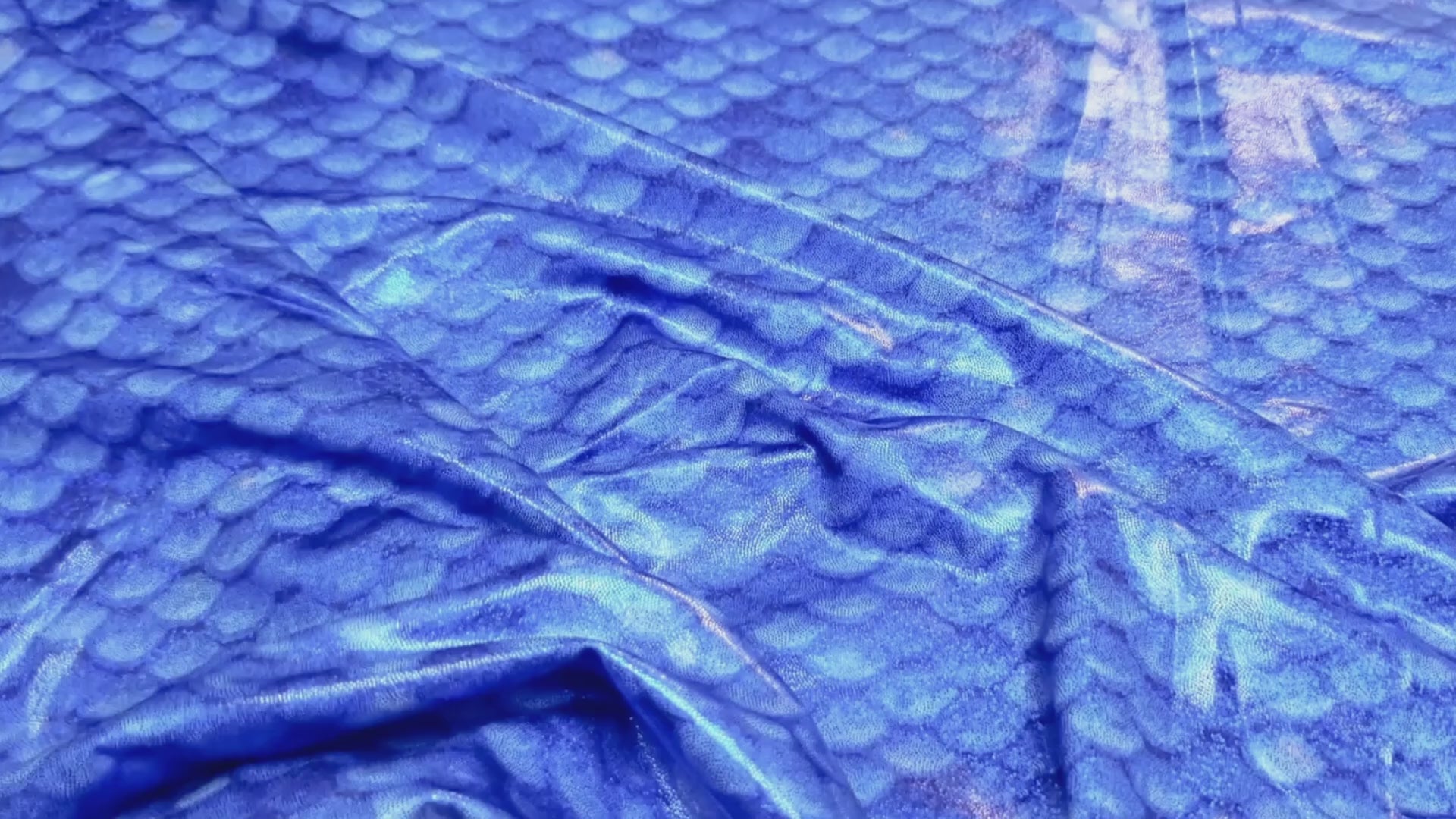 Stretch Fabric, Holographic Mermaid Scales, Blue