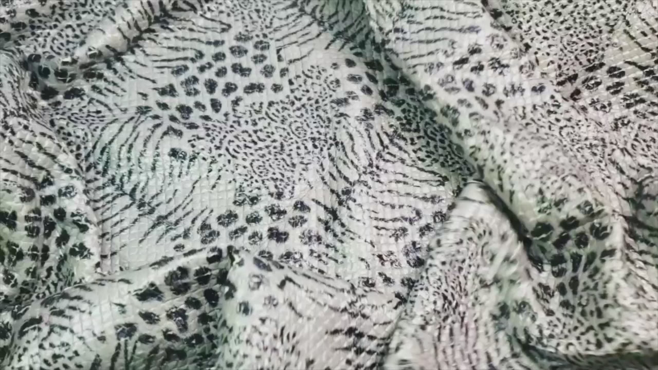 Quilted Fabric, Animal Print, Black and White