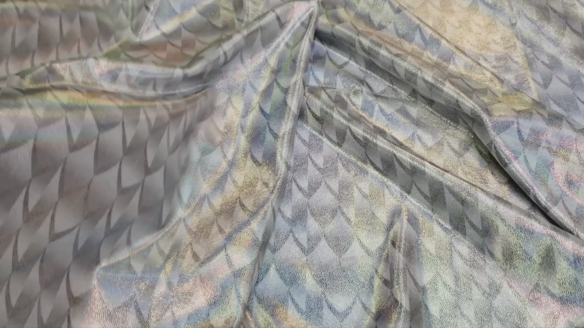 Stretch Fabric, Dragon Scale, Silver