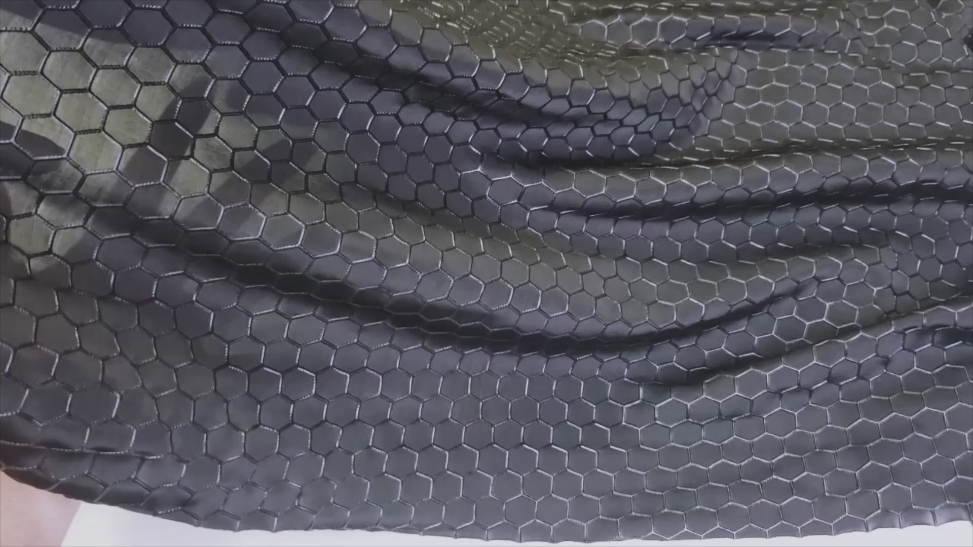 4-Way Stretch Fabric, Raised Honeycomb Print, Black