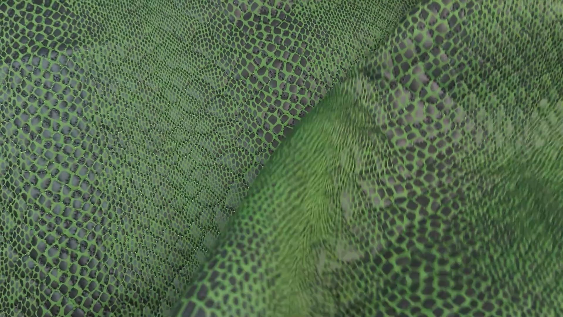 Quilted Fabric, Reptile Print, Green