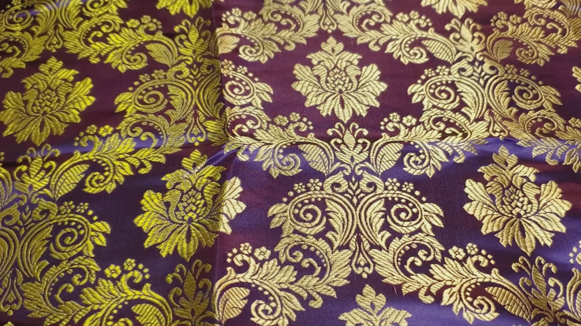 Regal Brocade Fabric, Purple