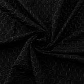 4-Way Stretch Fabric, Raised Honeycomb Print, Black