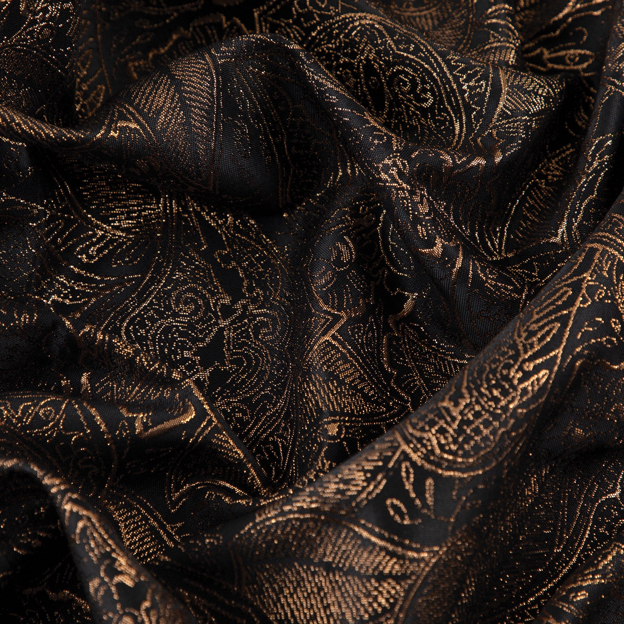 Byzantine Brocade Fabric, Metallic Gold & Black