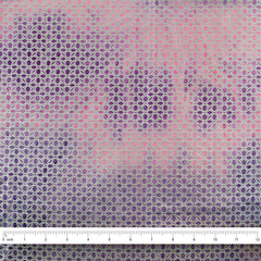 4-Way Stretch Fabric, Chainlink Silver Foiled, Pink & Purple