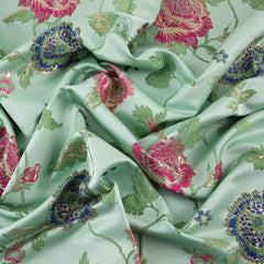 4 Seasons French Brocade Fabric, Floral, Mint