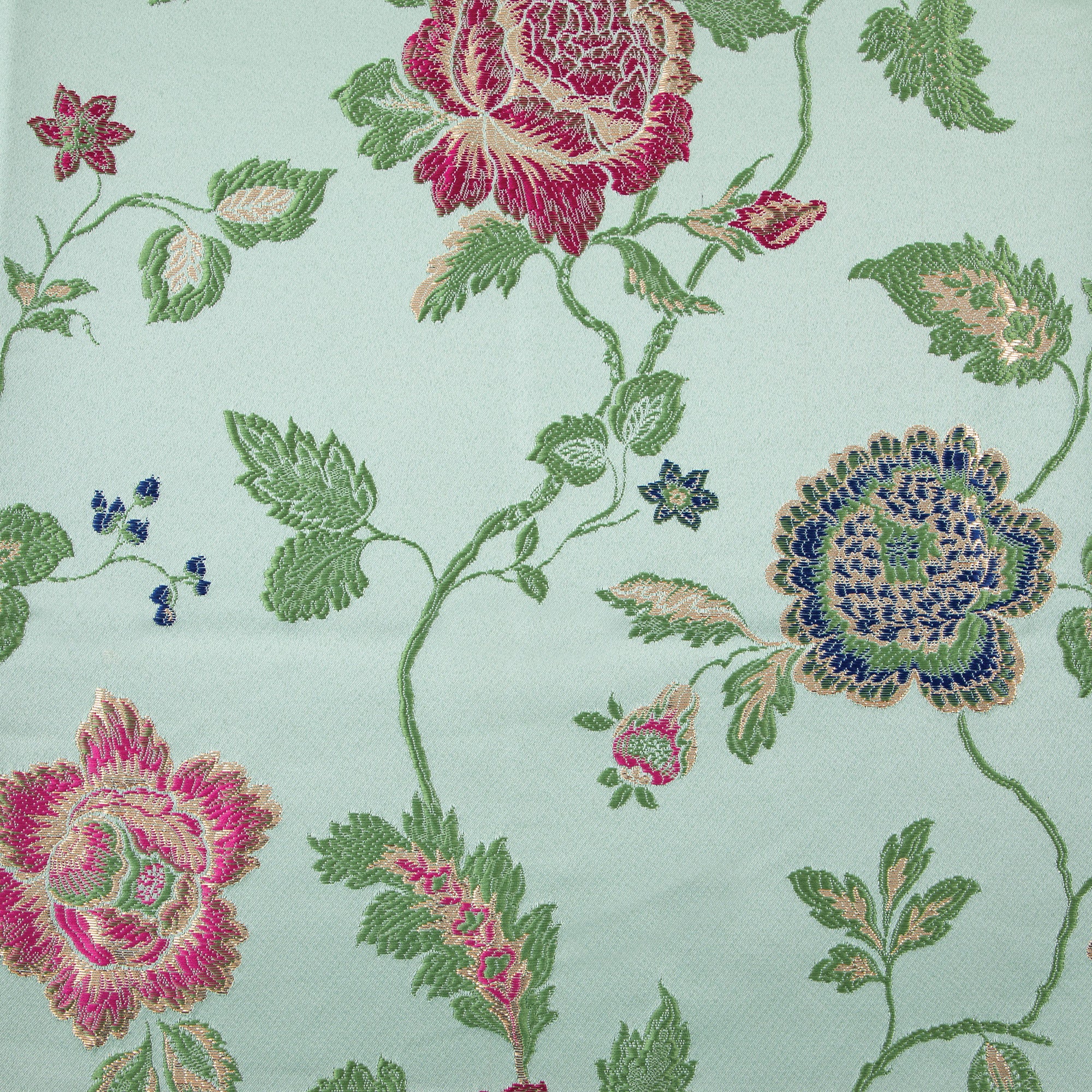 4 Seasons French Brocade Fabric, Floral, Mint