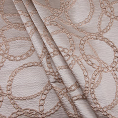 Chainlink Brocade Fabric, Textured, Ivory & Gold