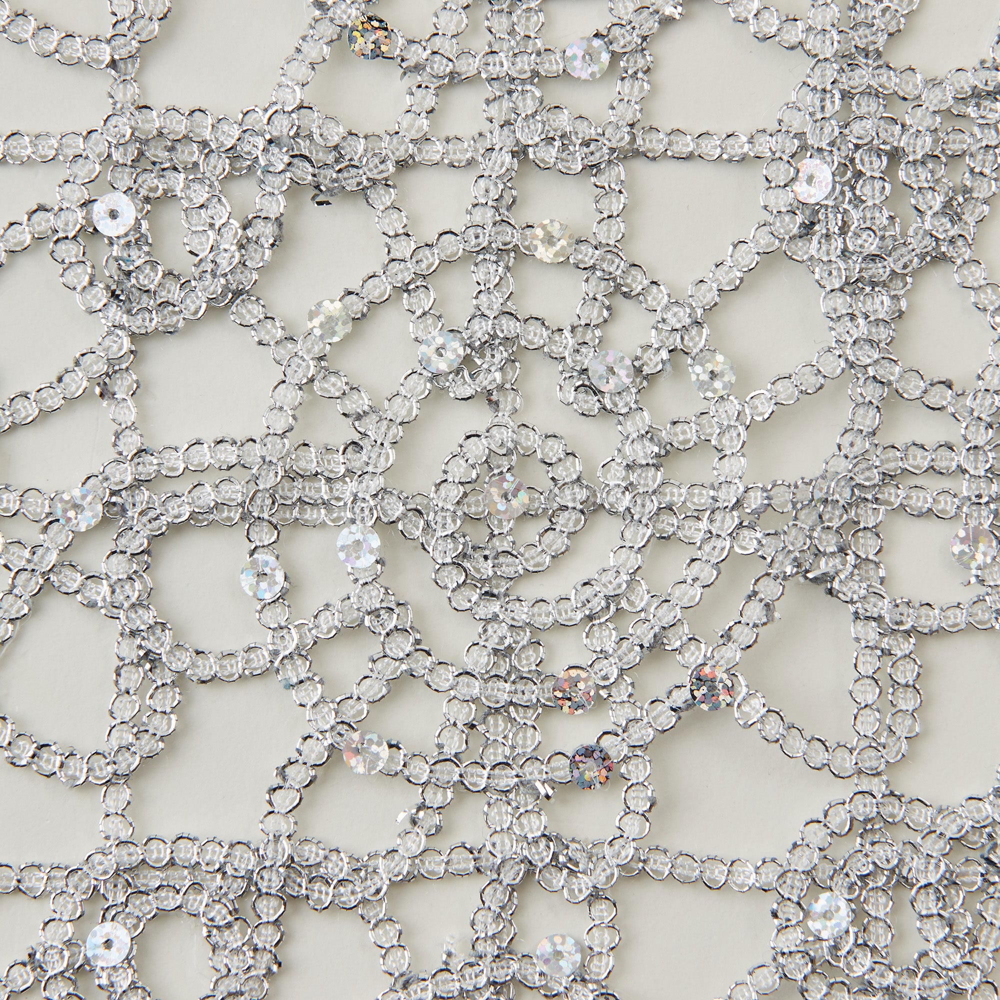 Metallic Netting, Silver with Sequins