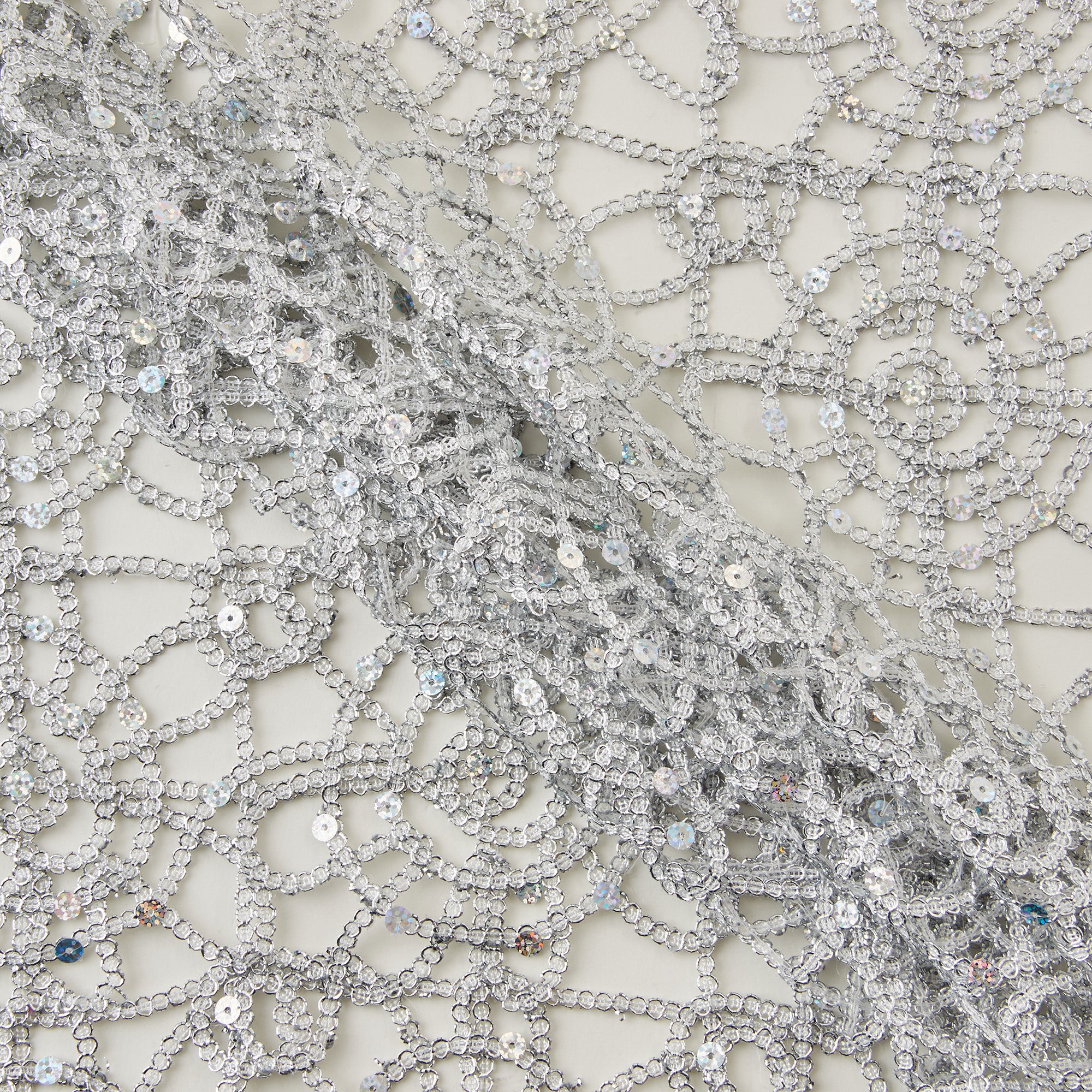 Metallic Netting, Silver with Sequins
