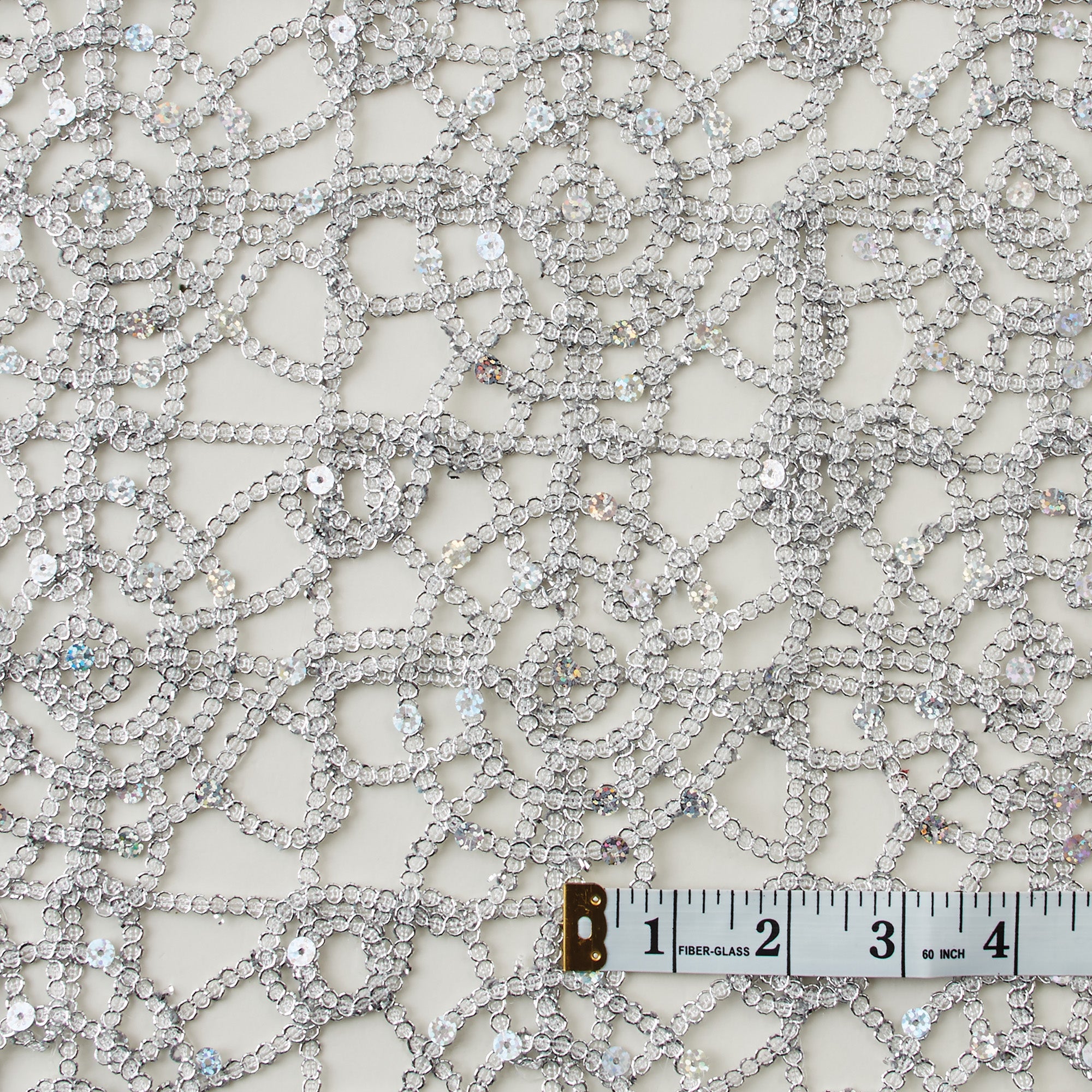 Metallic Netting, Silver with Sequins