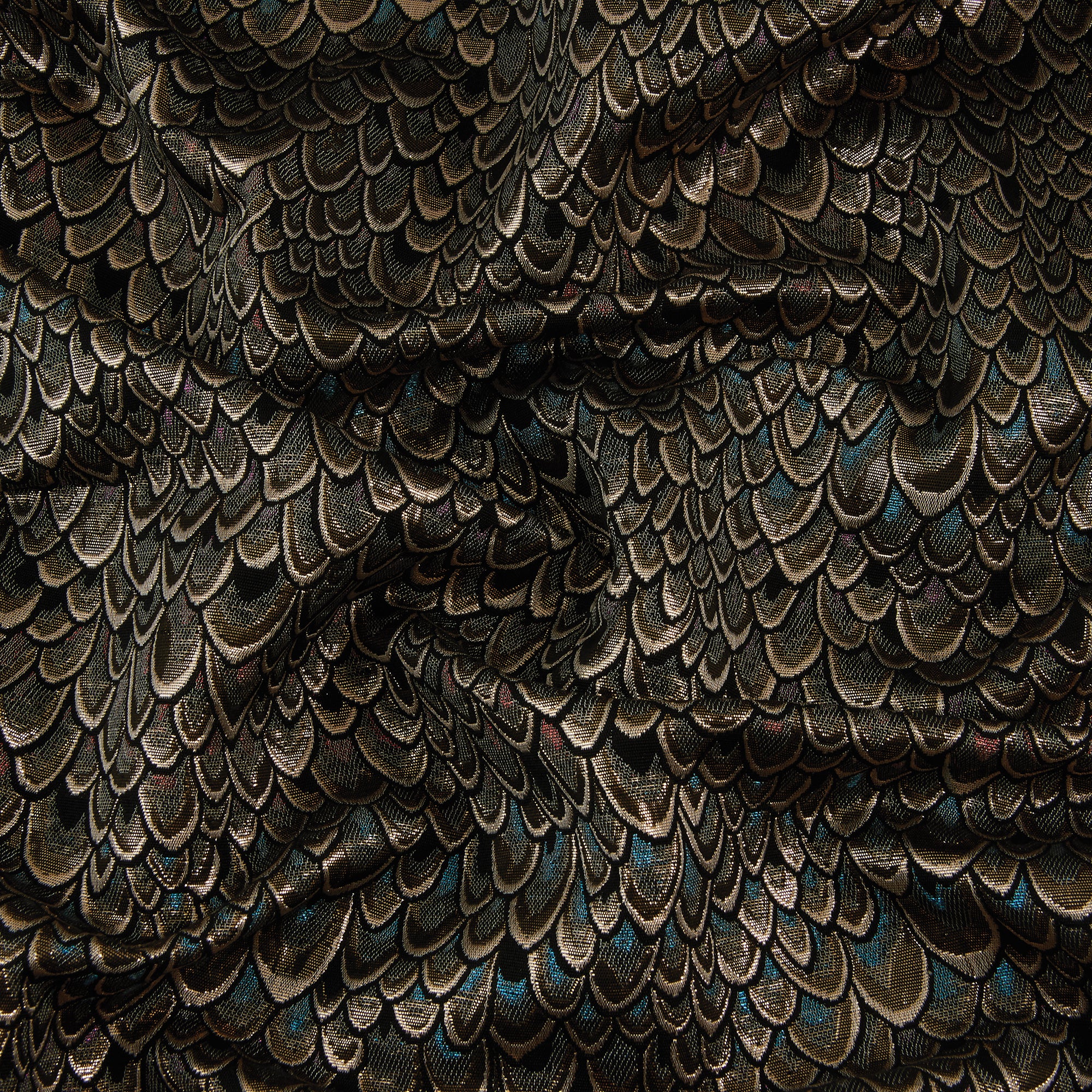 Scaled Brocade, Gold & Teal