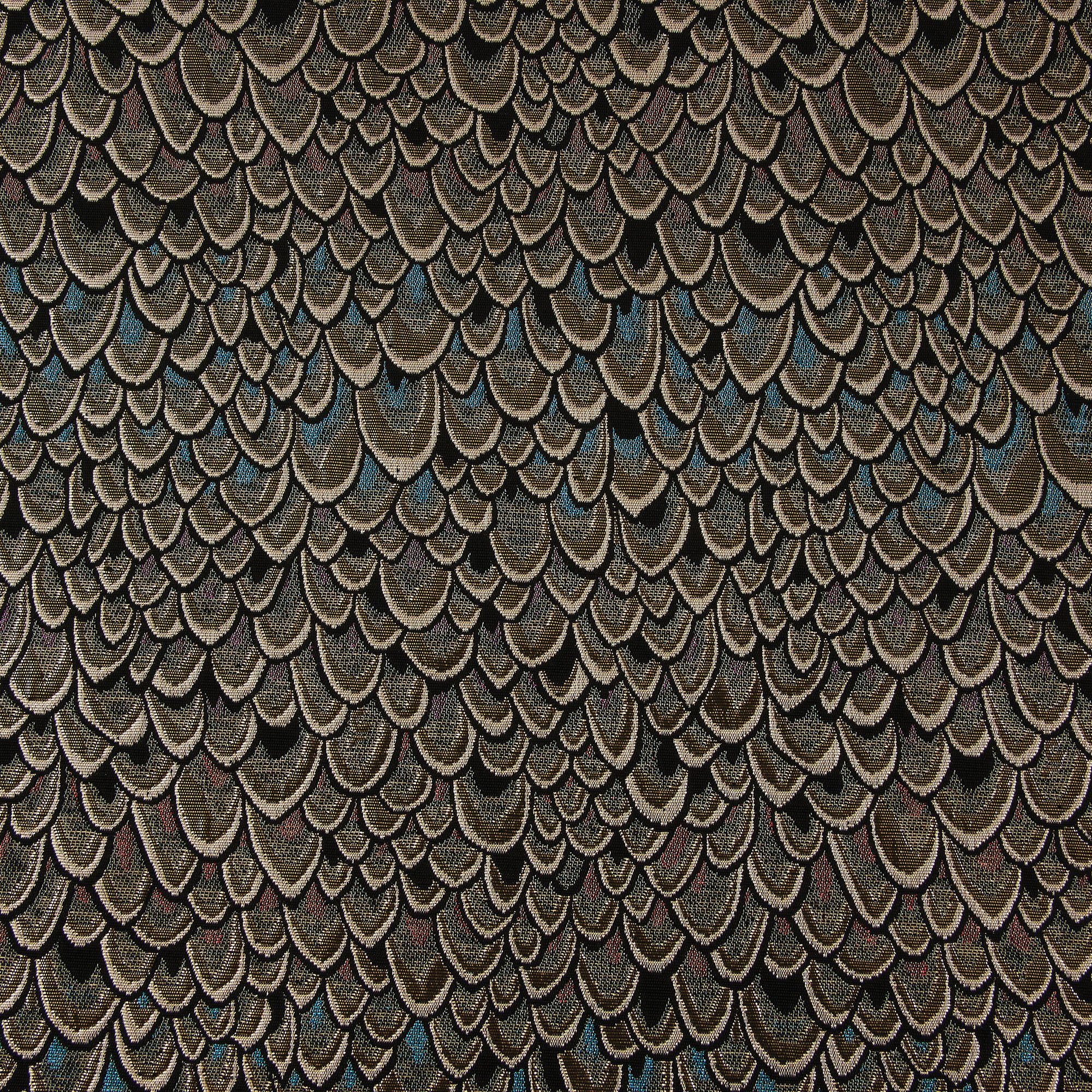 Scaled Brocade, Gold & Teal