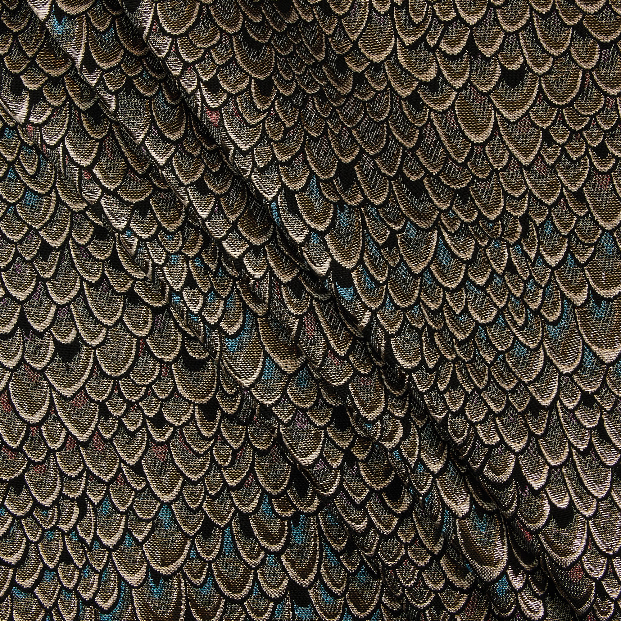 Scaled Brocade, Gold & Teal