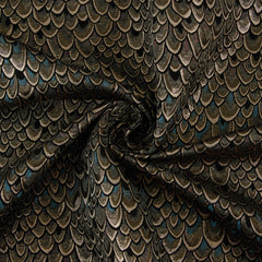 Scaled Brocade, Gold & Teal