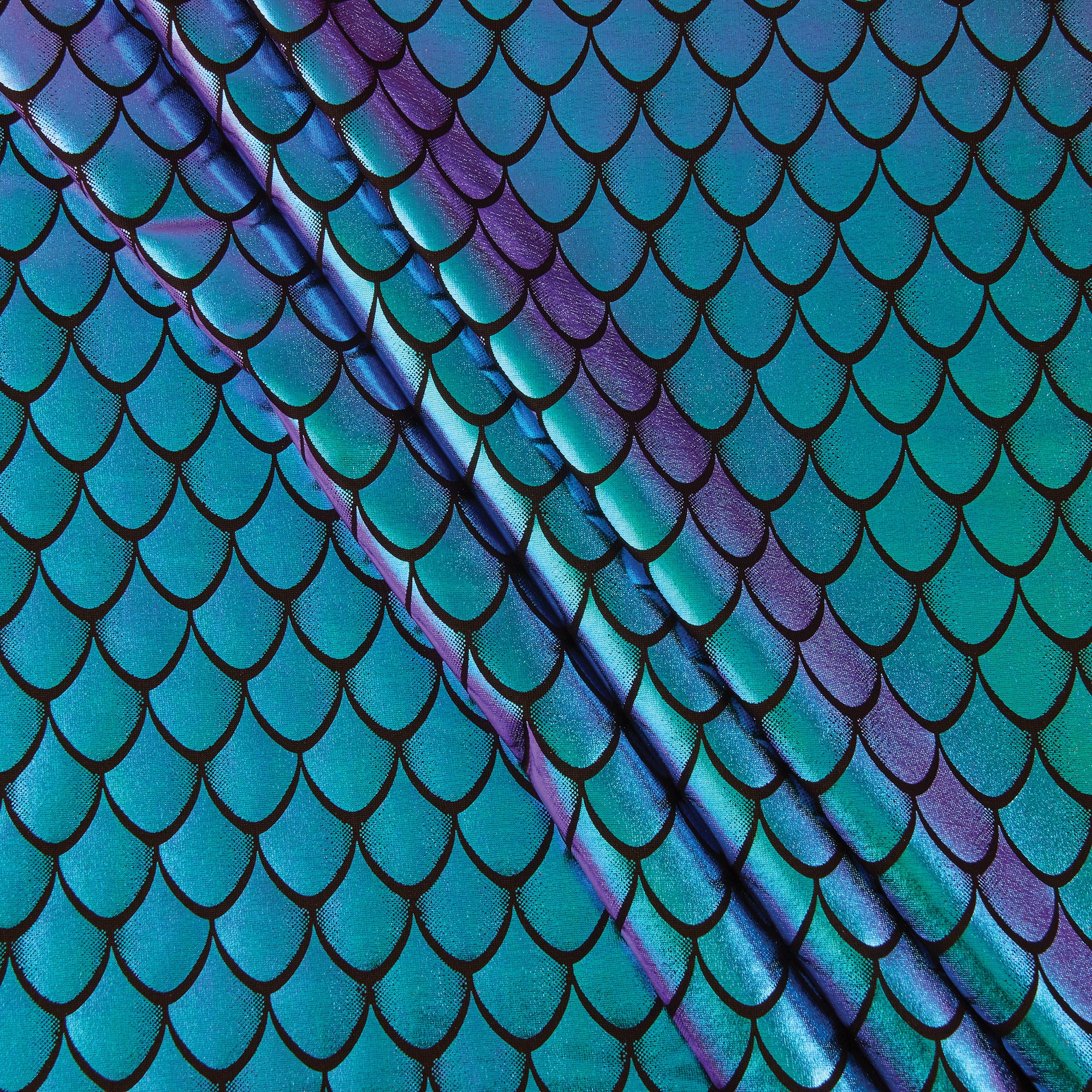 Stretch Fabric, Holographic Dragon Scales, Oil Slick