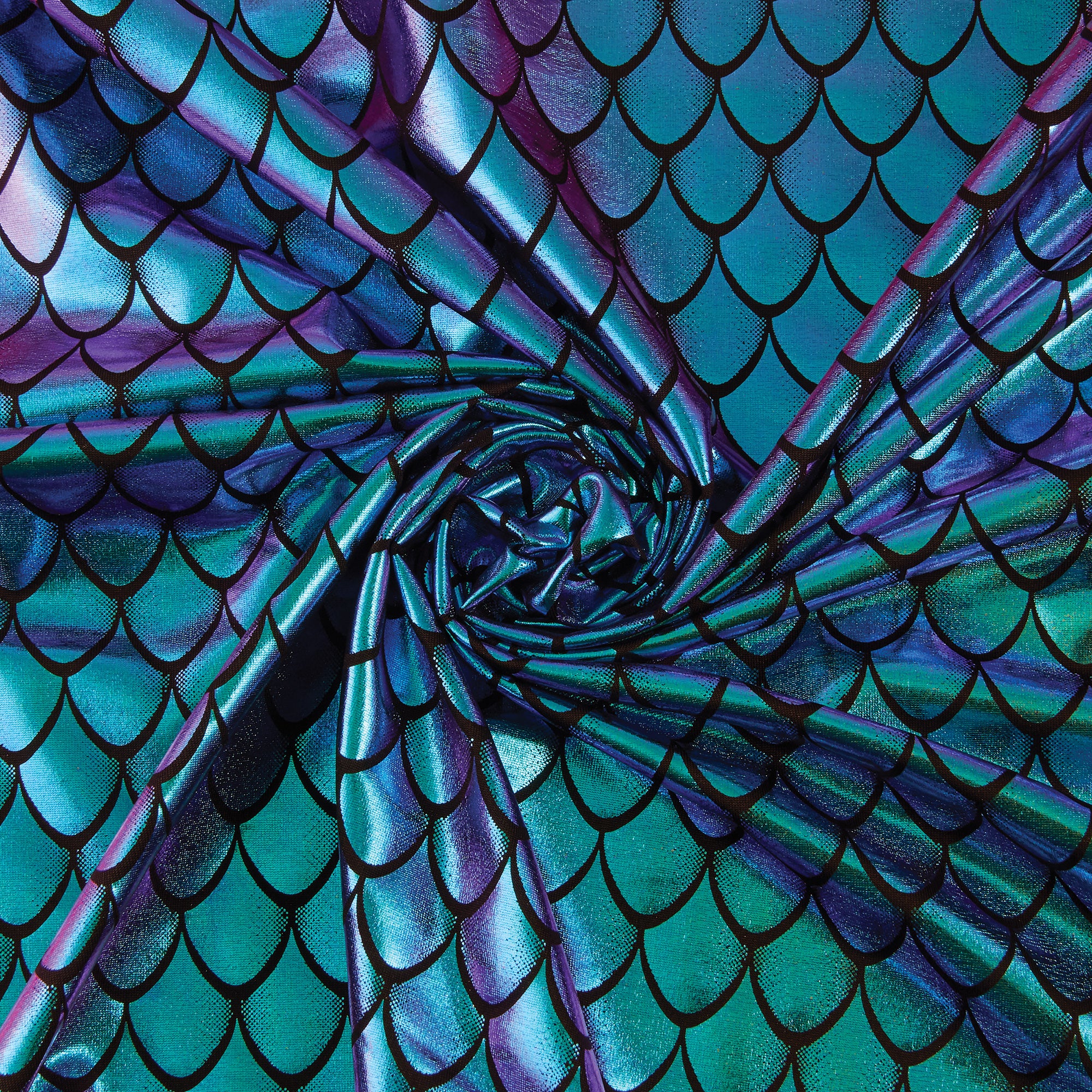 Stretch Fabric, Holographic Dragon Scales, Oil Slick