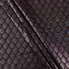 Stretch Fabric, Holographic Dragon Scales, Charcoal Black