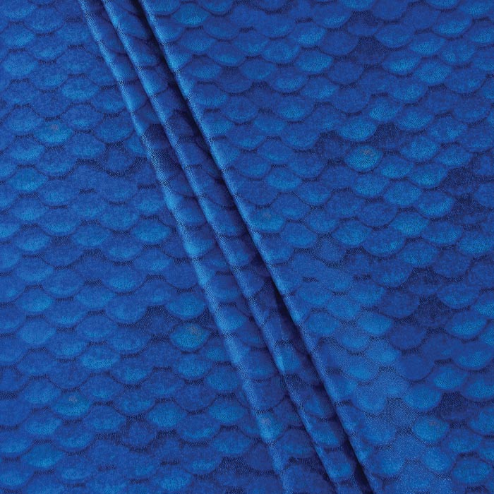 Stretch Fabric, Holographic Mermaid Scales, Blue