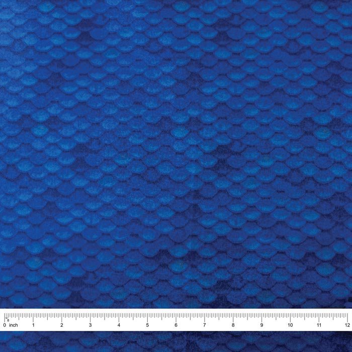 Stretch Fabric, Holographic Mermaid Scales, Blue