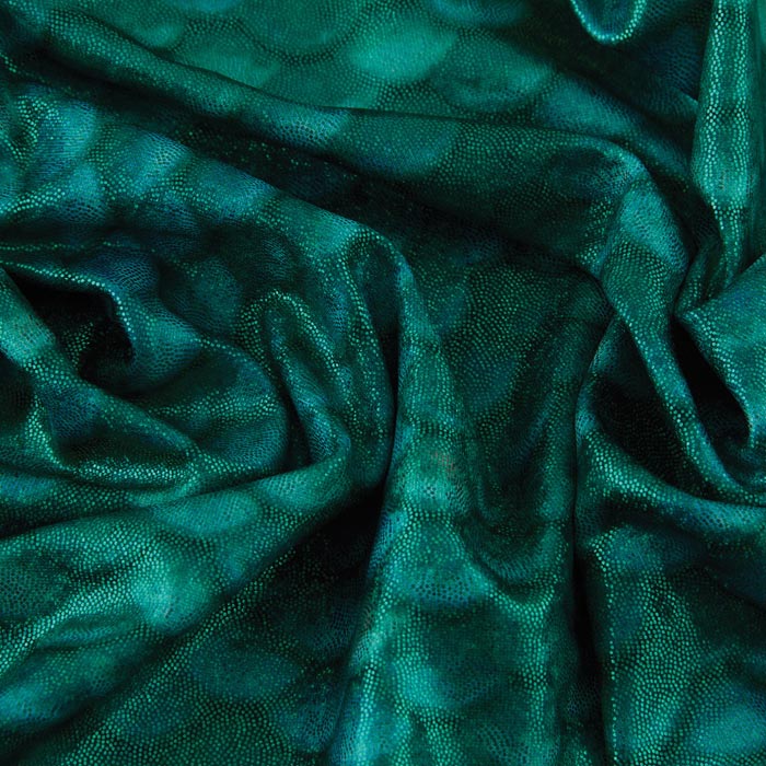 Stretch Fabric, Holographic Mermaid Scales, Emerald