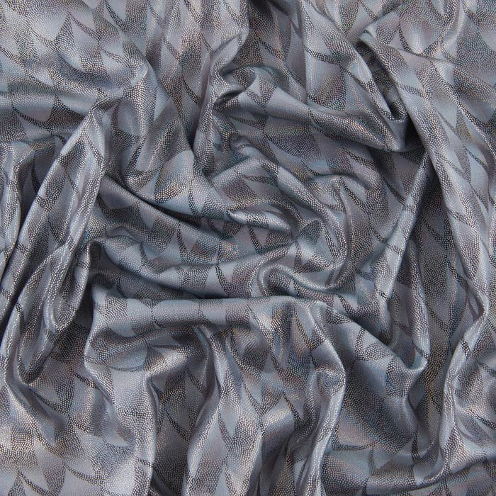 Stretch Fabric, Dragon Scale, Silver