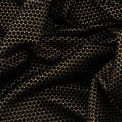 Metallic Dot Brocade Fabric, Gold