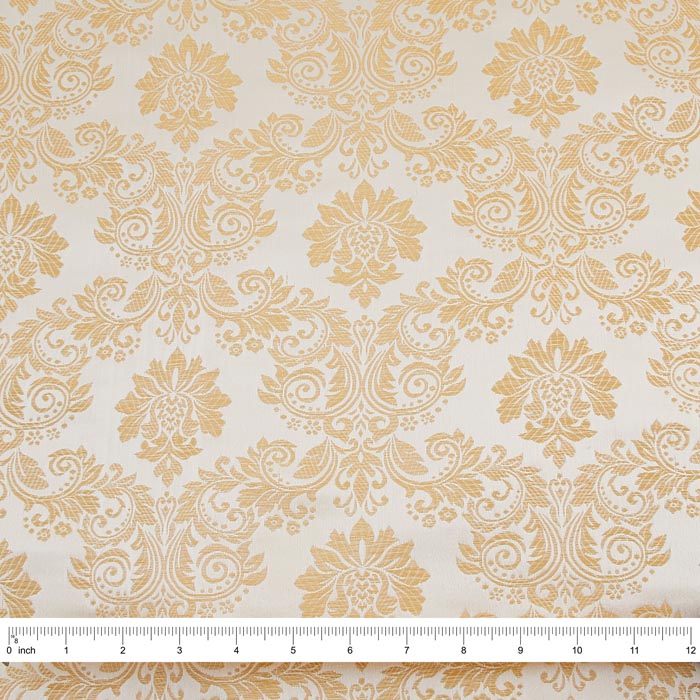Regal Brocade Fabric, Ivory