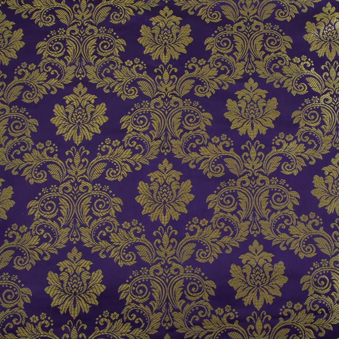 Regal Brocade Fabric, Purple