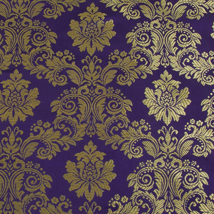 Regal Brocade Fabric, Purple