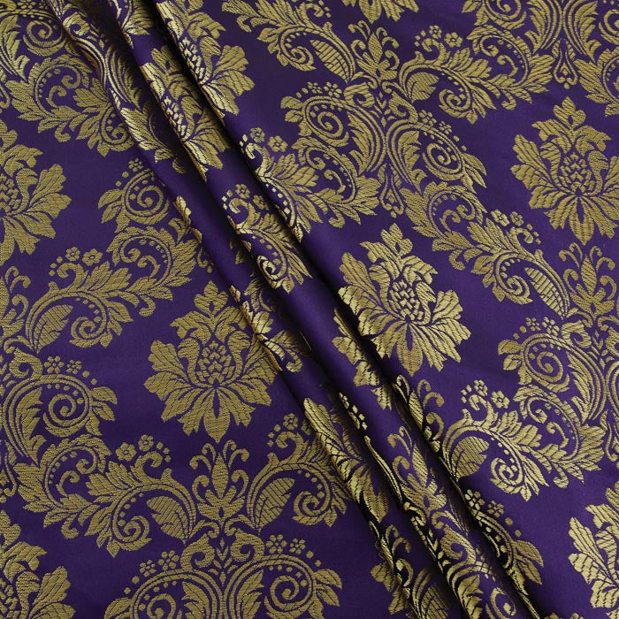 Regal Brocade Fabric, Purple