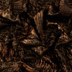 Quilted Fabric, Safari Animal Print, Shiny Brown & Black