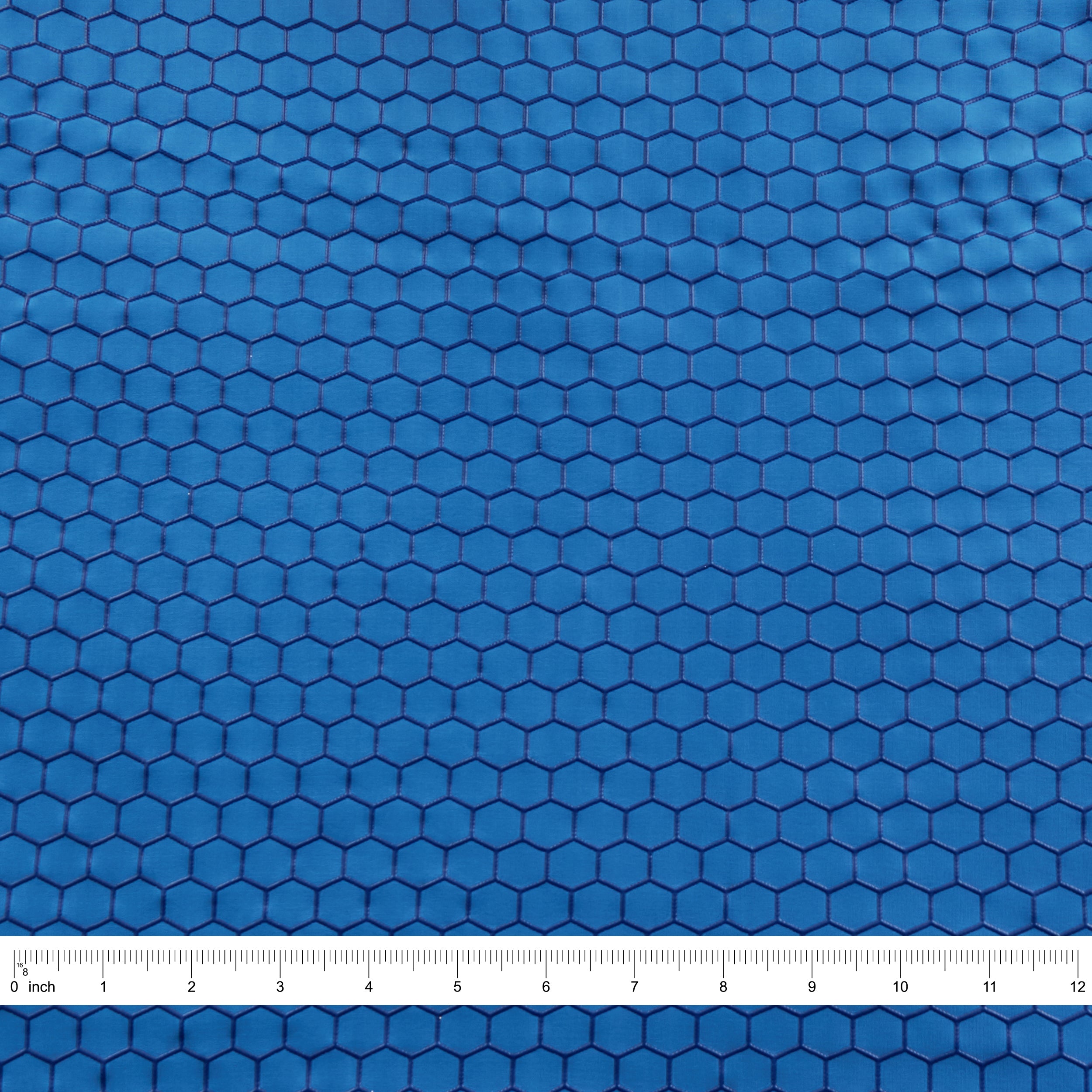 4-Way Stretch Fabric, Raised Honeycomb Print, Royal Blue
