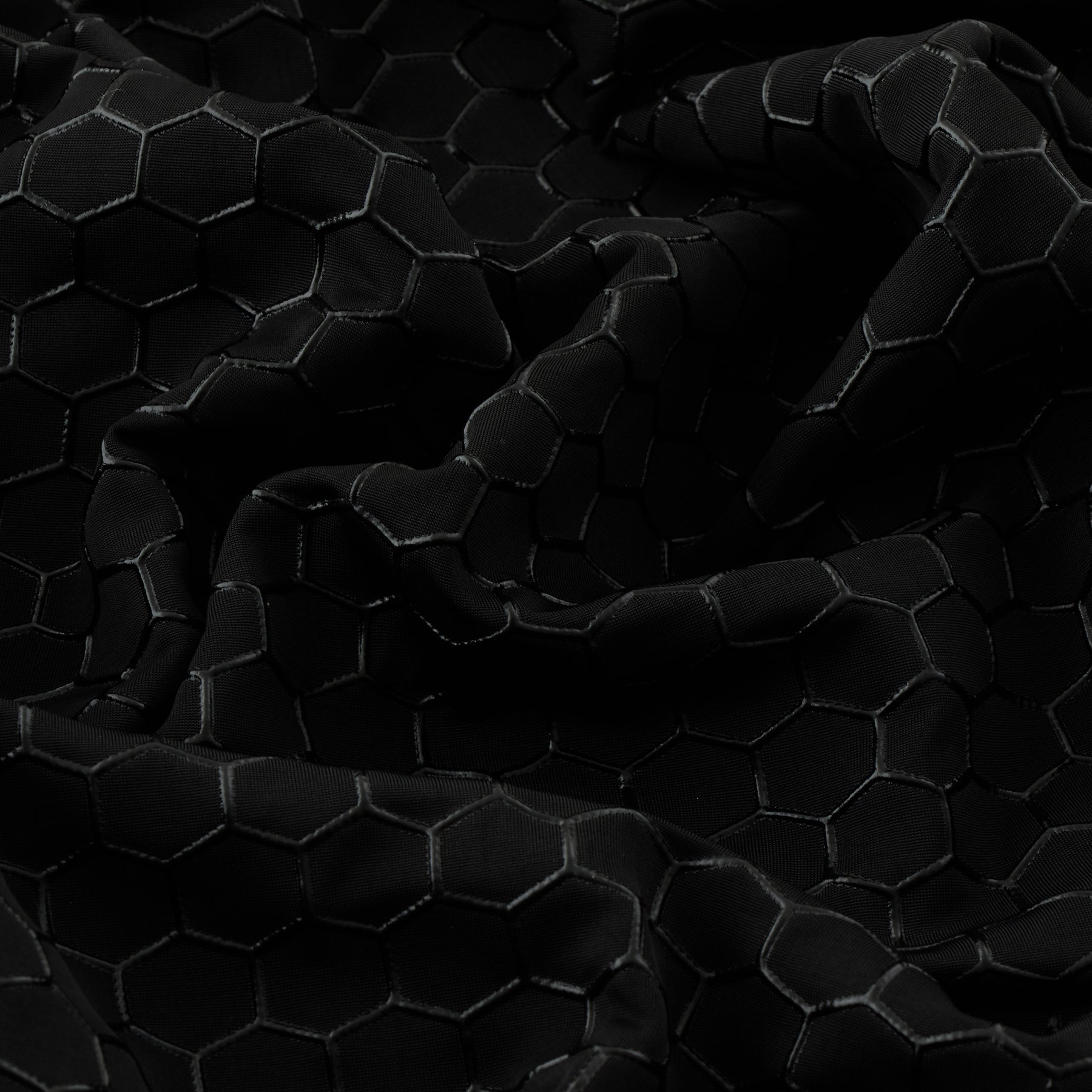 4-Way Stretch Fabric, Raised Honeycomb Print, Black