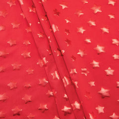 Stretch Fabric, Red Star Pattern, Red