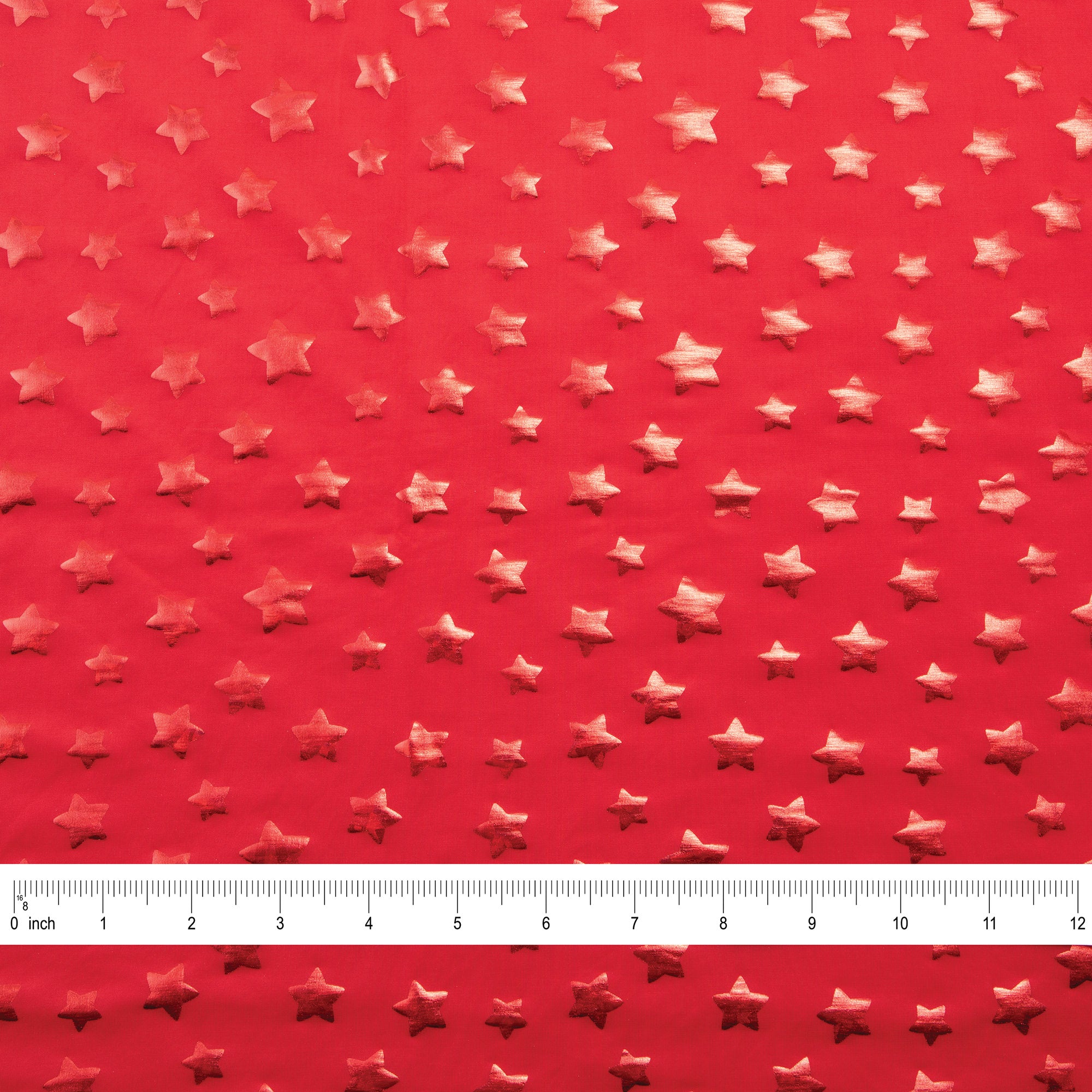 Stretch Fabric, Red Star Pattern, Red