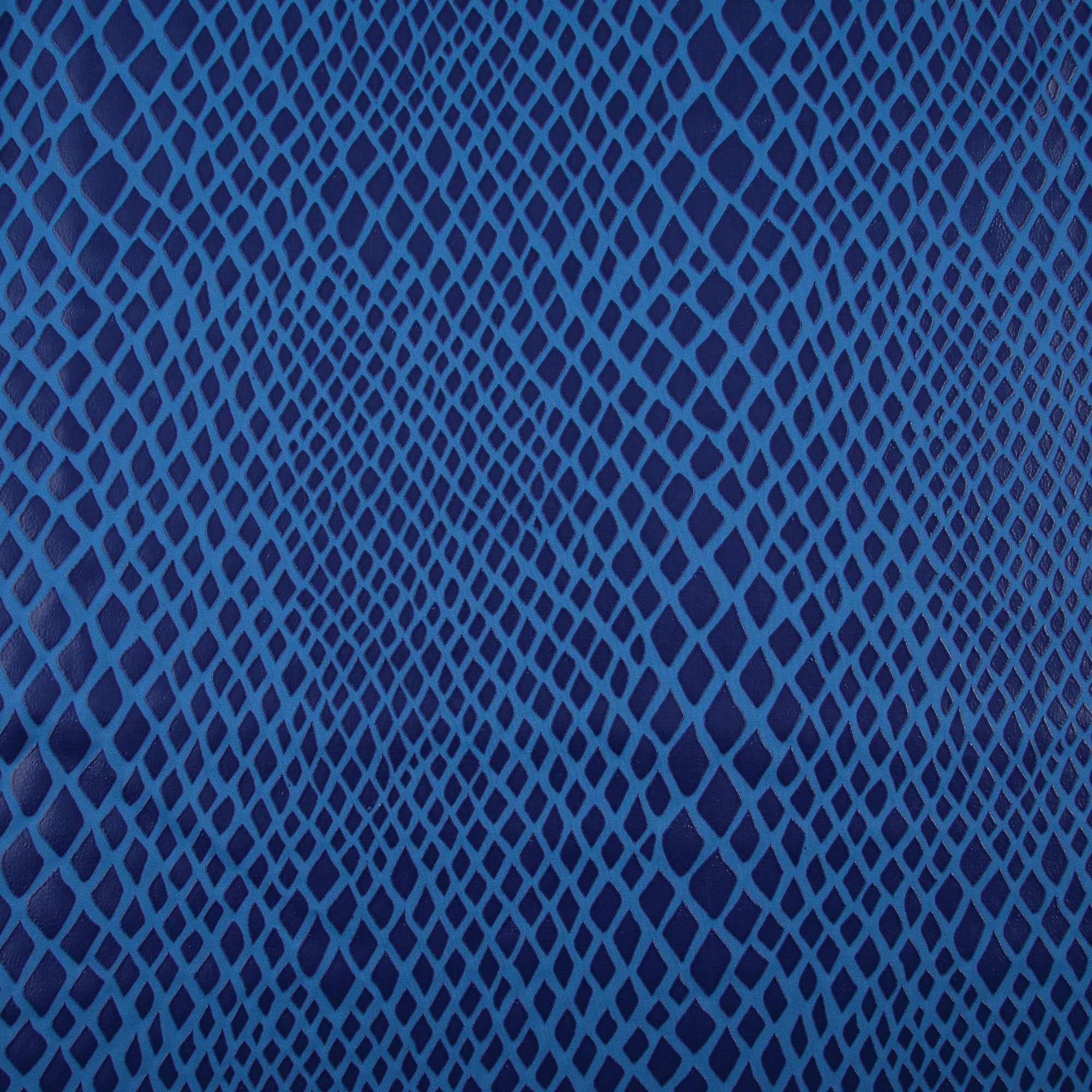 Stretch Fabric, Rubber Python Texture, Blue