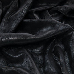 Stretch Pleather Fabric, Distressed Black