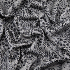 Quilted Fabric, Animal Print, Black and White