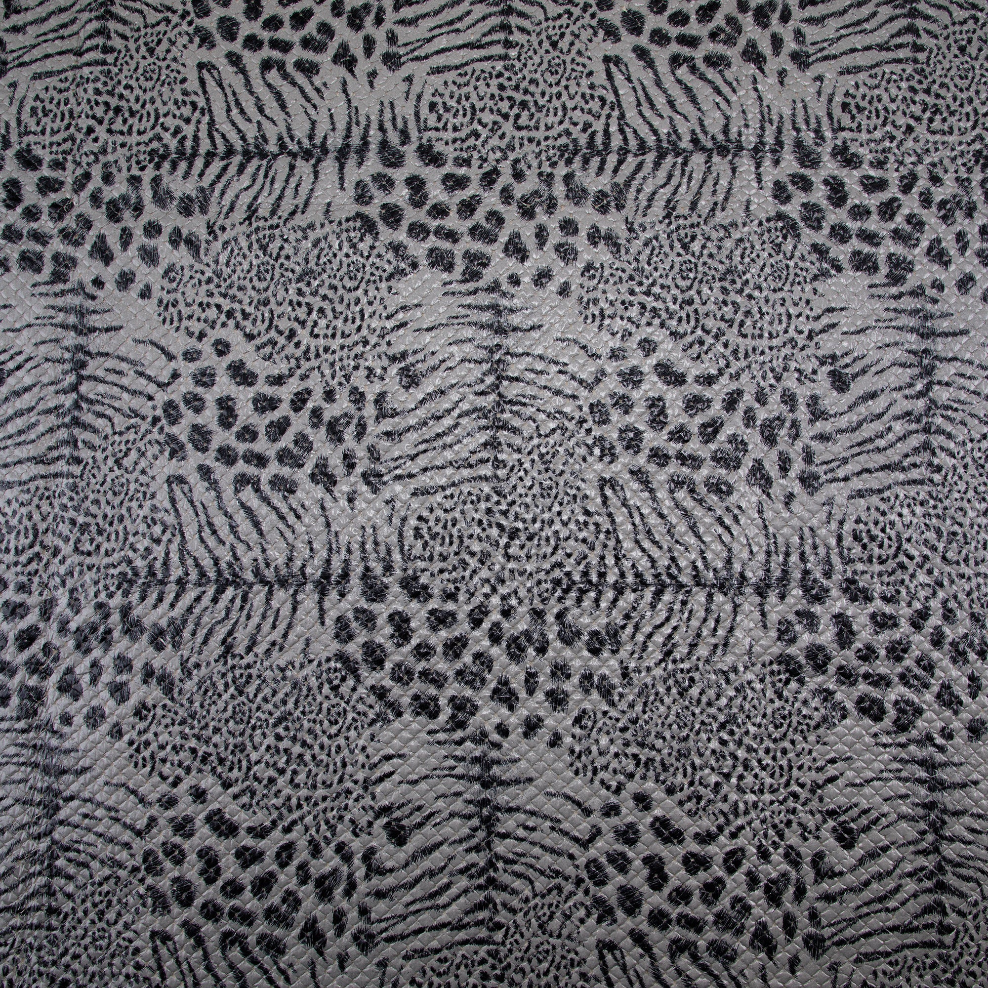 Quilted Fabric, Animal Print, Black and White