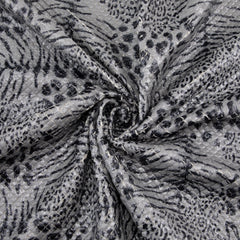 Quilted Fabric, Animal Print, Black and White