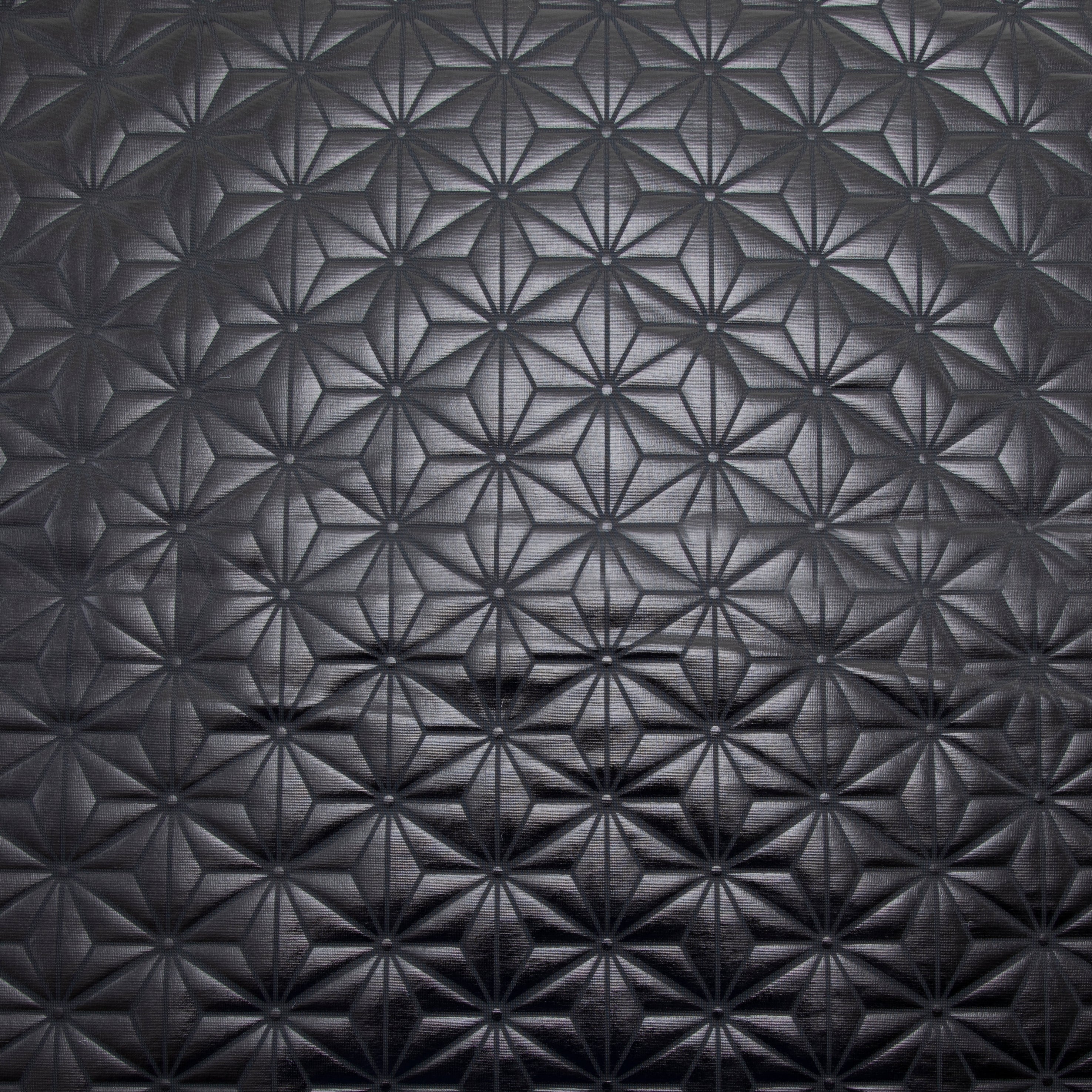Stretch Fabric, Shiny Diamond Geo Print, Black