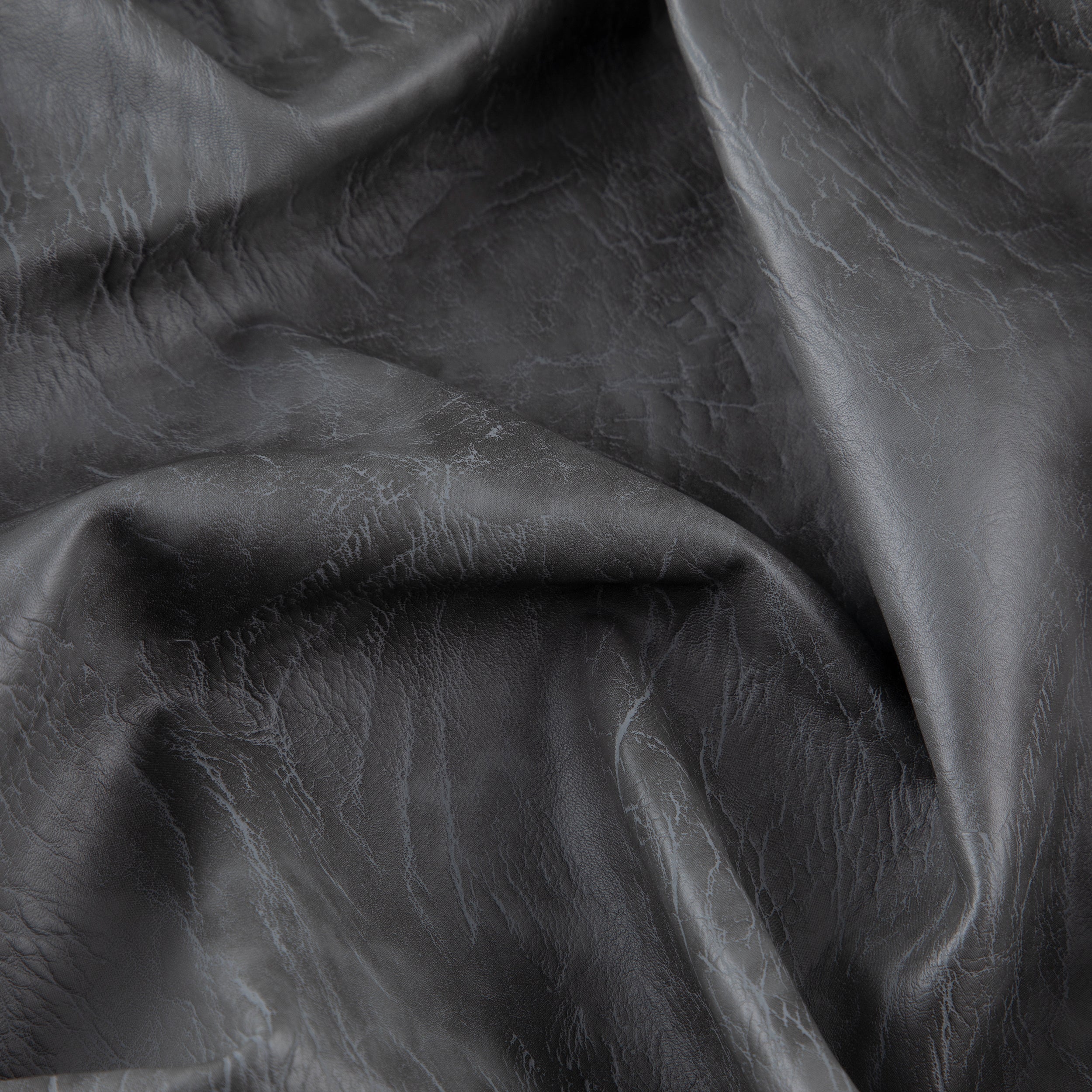 Distressed Pleather Fabric, Gray