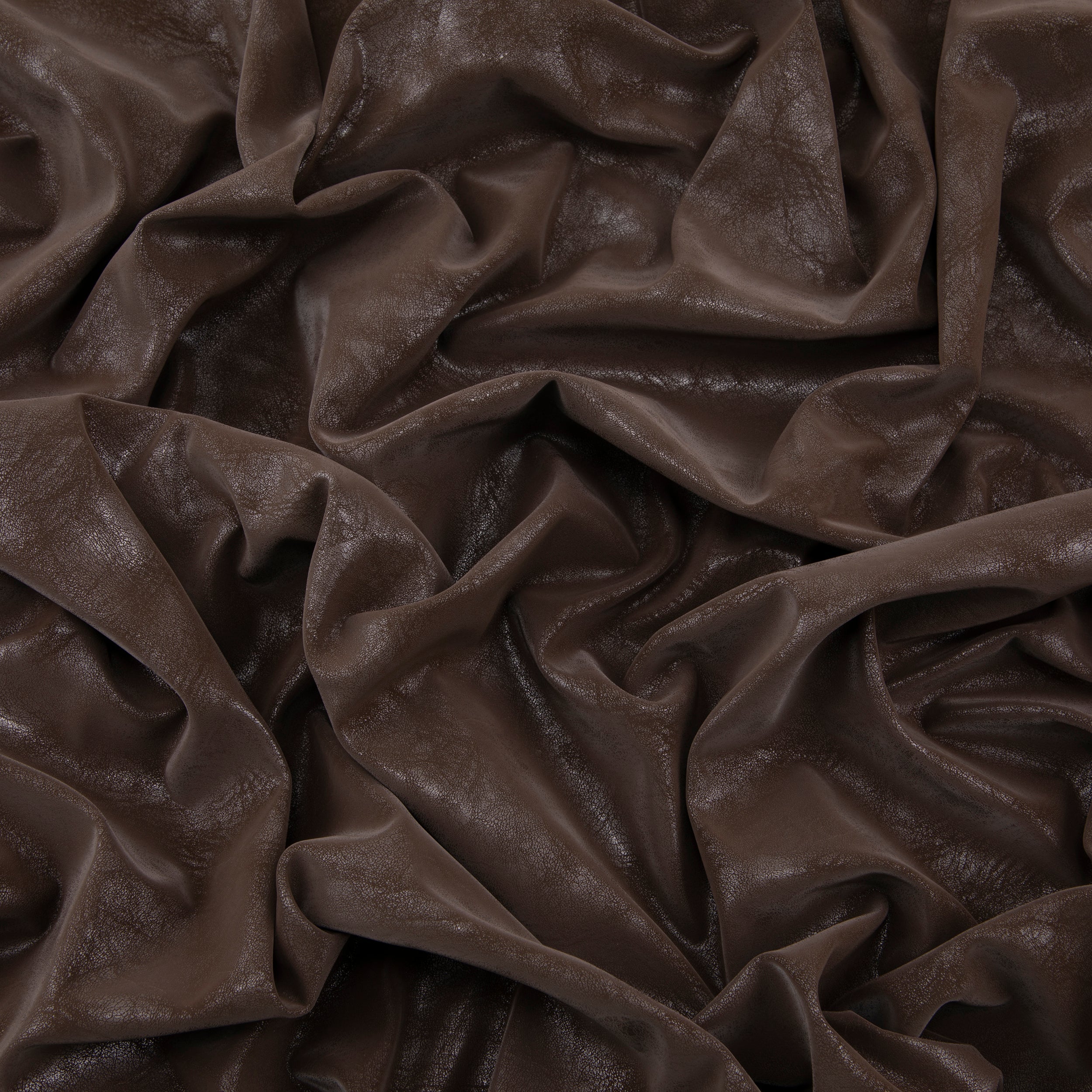 Stretch Pleather Fabric, Distressed Dark Brown